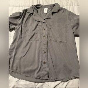Greenish Button-Up Shirt
